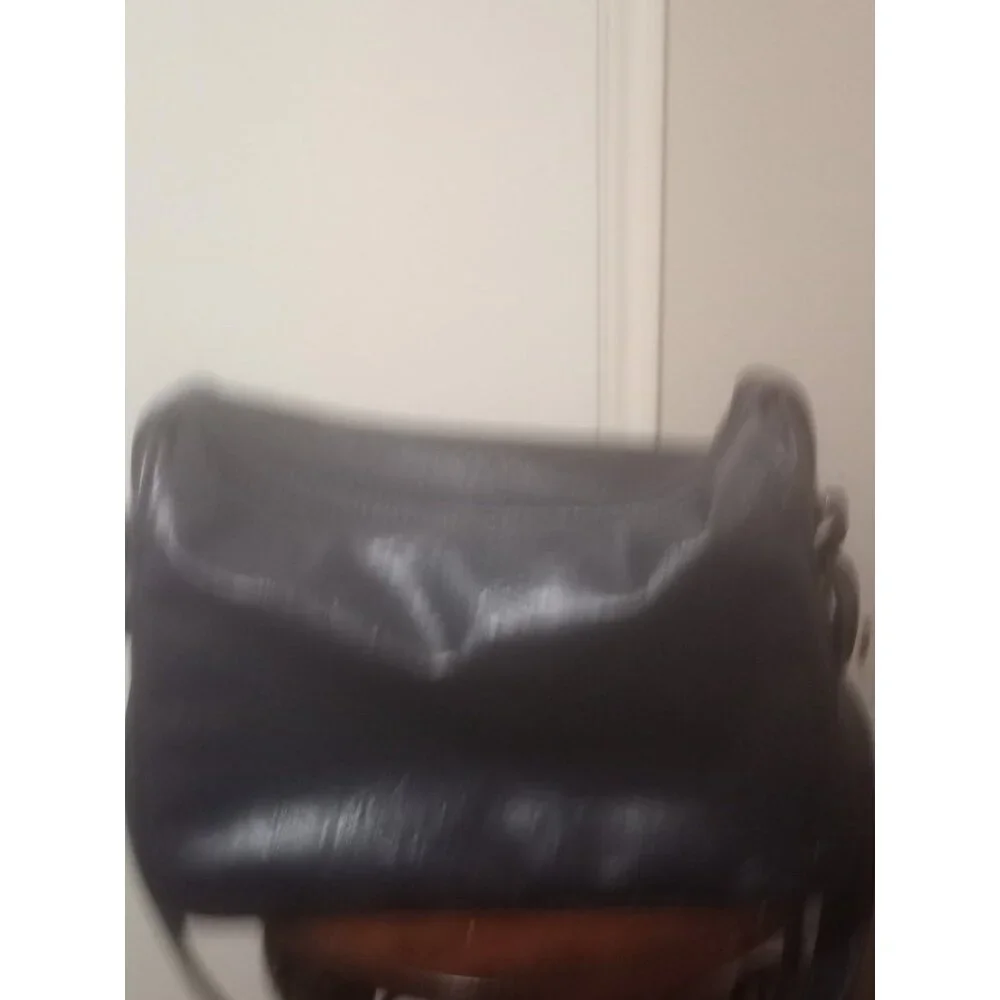 Vintage Samsonite Messenger Bag Navy Blue Leather Inner Pockets carry Handle